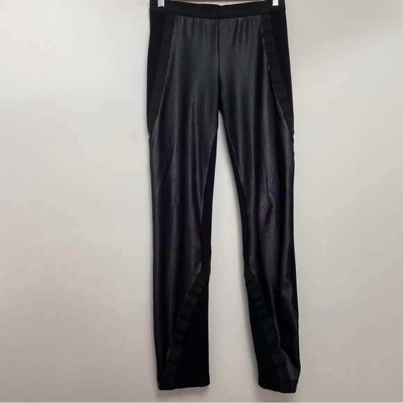 BCBGMAXAZRIA LANDYN faux Leather black pants stretchy material bikercore medium - Picture 6 of 14